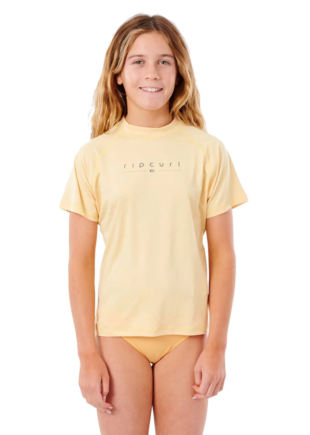 Rip Curl Girls Golden Rays Short Sleeve Rash Guard