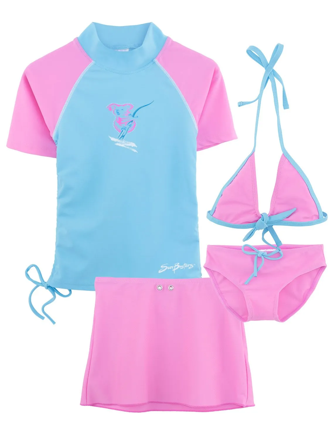 Ruched 4 Piece Swim Set - Mallow
