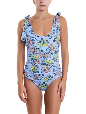 Ruched Bow One Piece Swimsuit Thankful