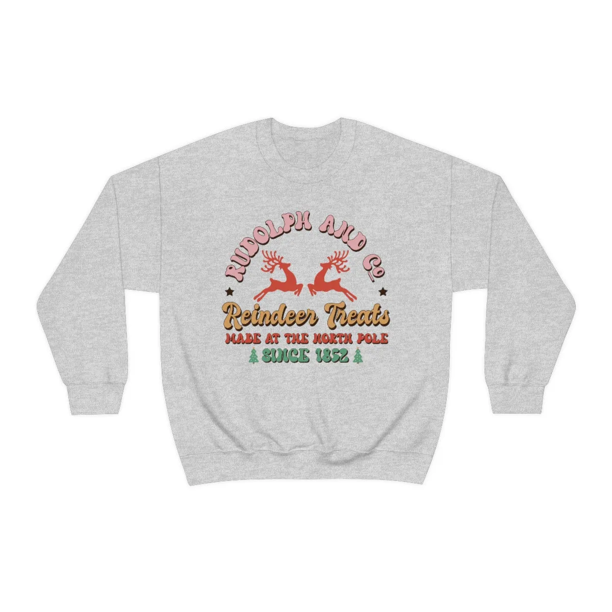 Rudolph And Co. Reindeer Treats (Retro) Unisex Crewneck Sweatshirt