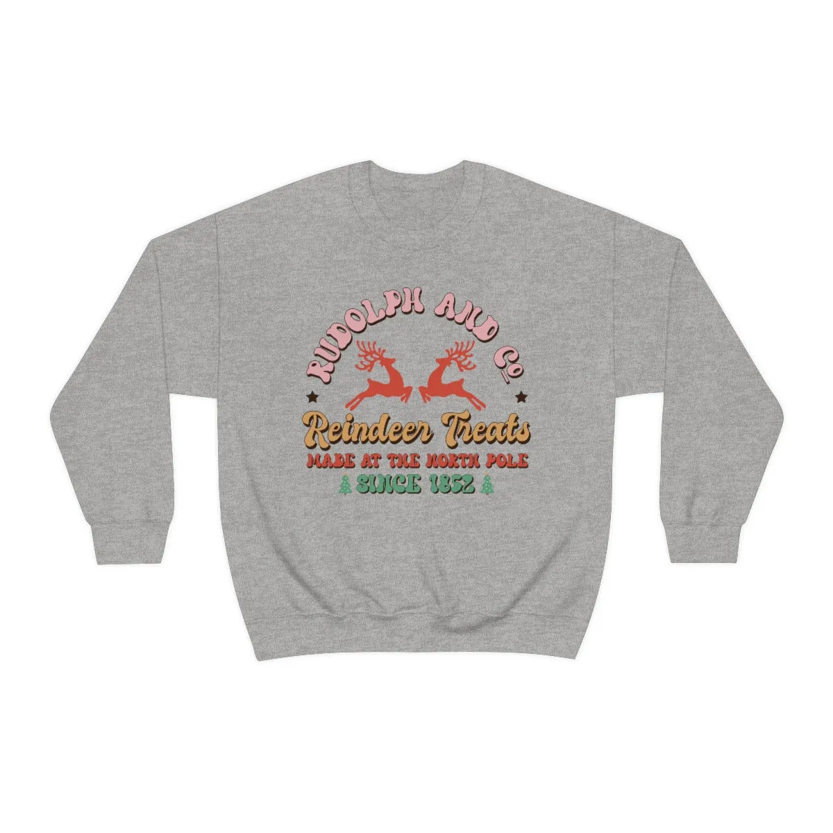 Rudolph And Co. Reindeer Treats (Retro) Unisex Crewneck Sweatshirt