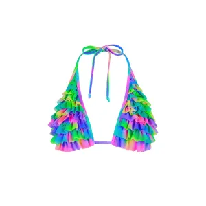 Ruffle Halter Bikini Top - Stardust