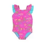 RuffleButts Ruffle V-Back One Piece Neon Island Time