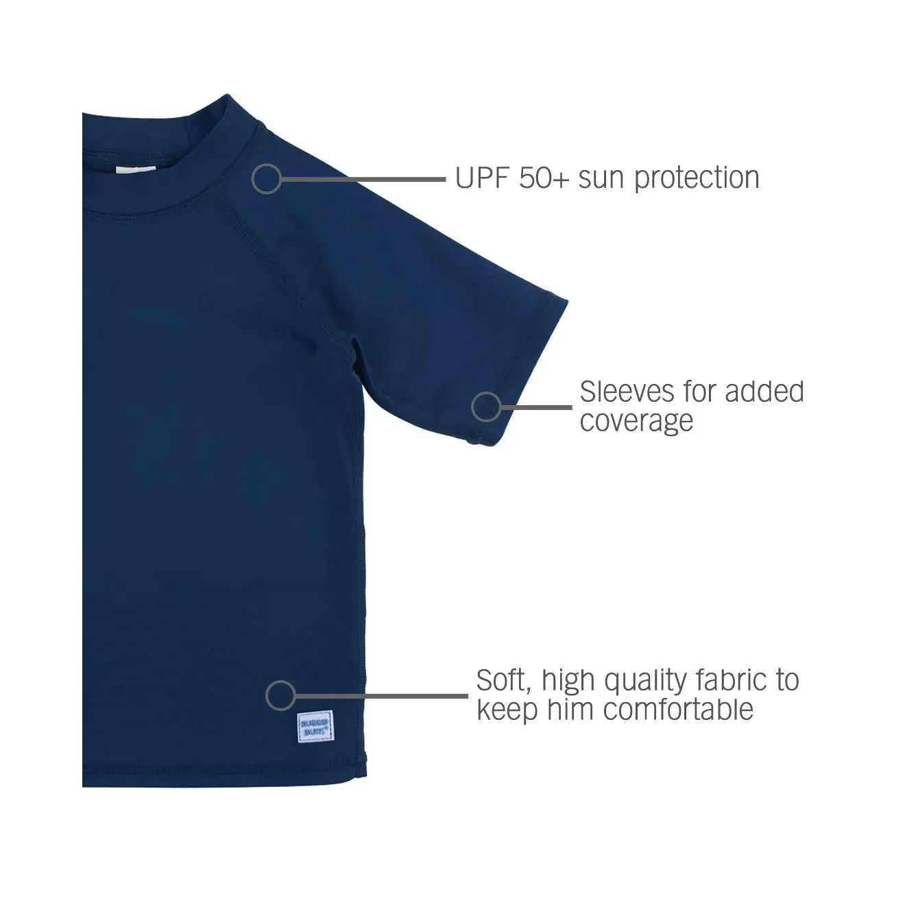 RuggedButts Navy Short Sleeve Rash Guard