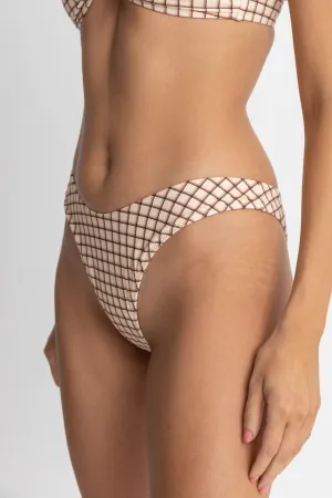 RUMI CHECK HI CUT PANT - NATURAL