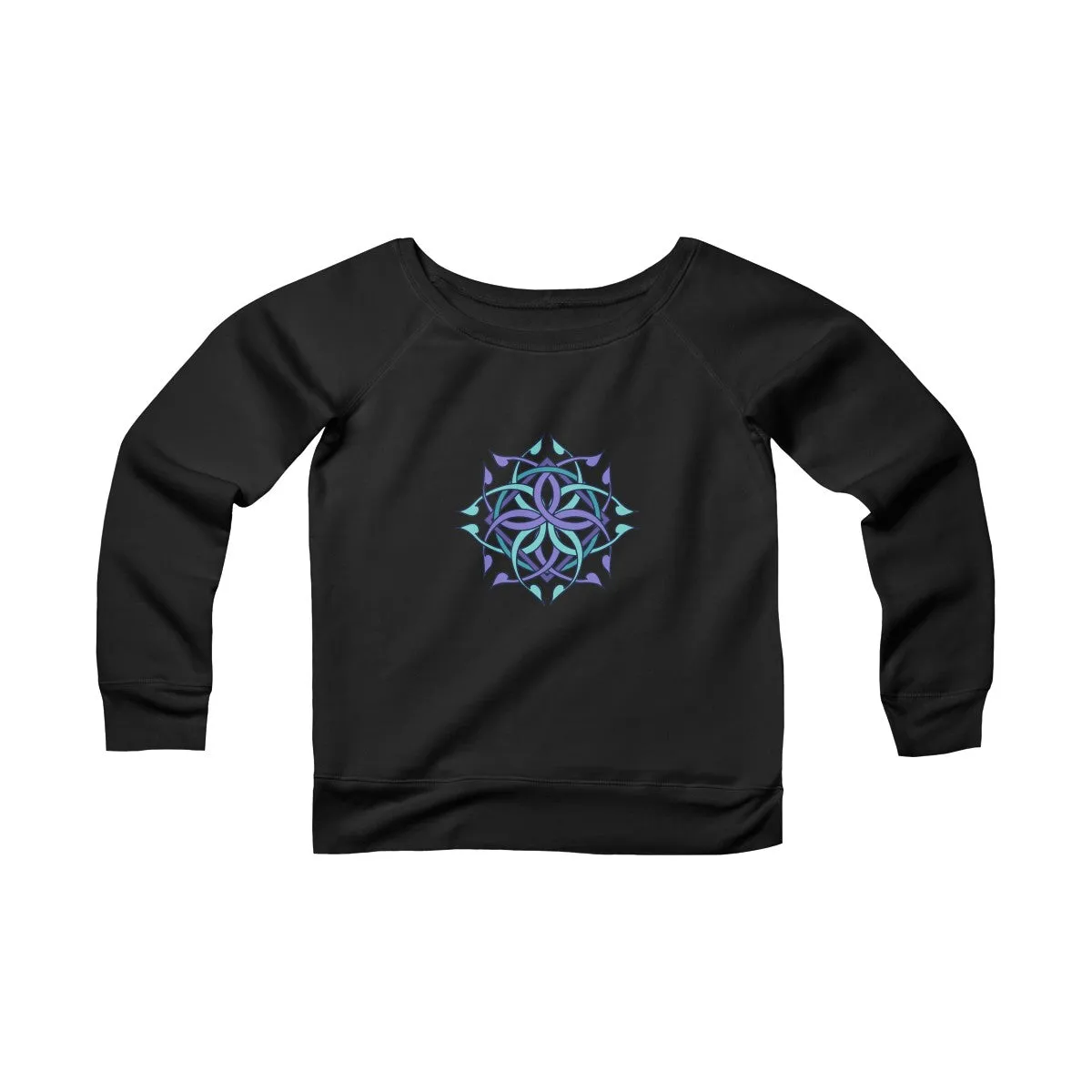 SACRED GEOMETRY <br>women's <br>sponge fleece <br>wide neck <br>sweatshirt
