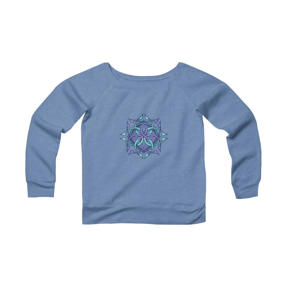 SACRED GEOMETRY <br>women's <br>sponge fleece <br>wide neck <br>sweatshirt