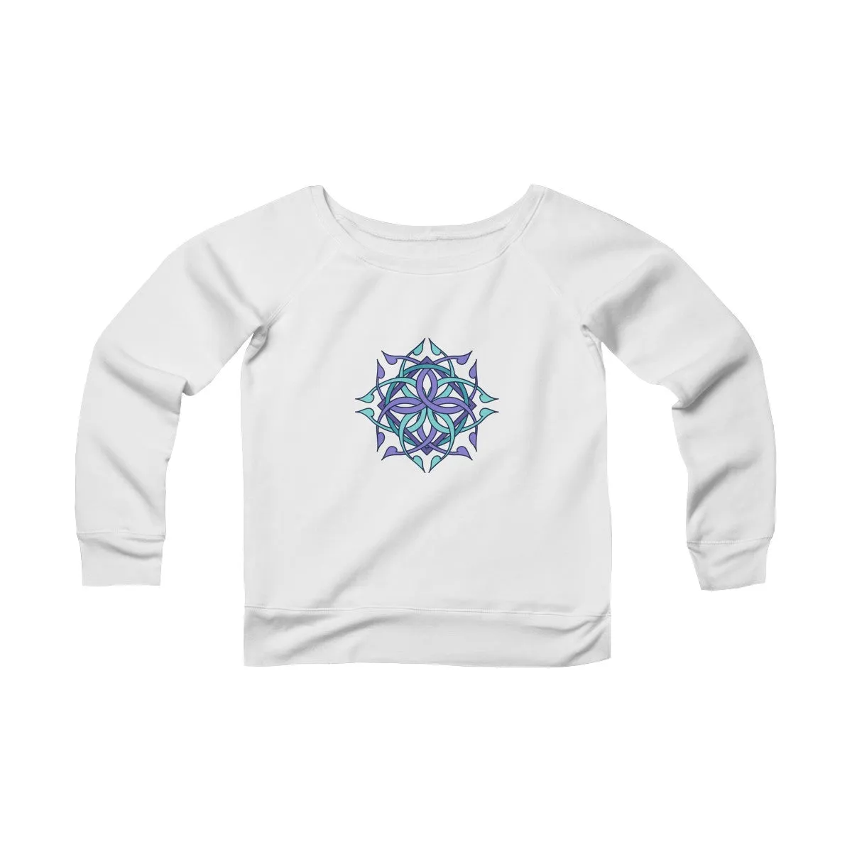 SACRED GEOMETRY <br>women's <br>sponge fleece <br>wide neck <br>sweatshirt