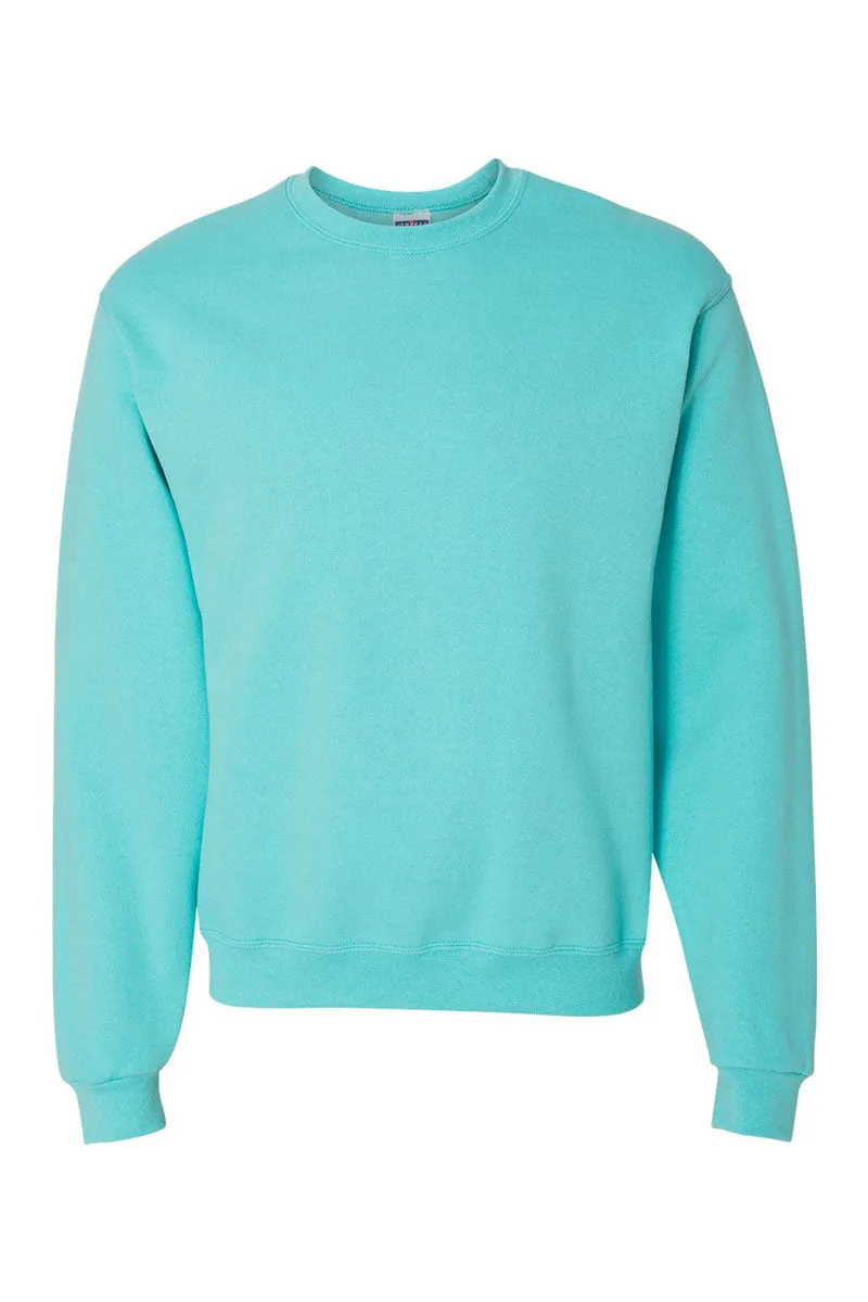 Scuba Blue You Design It Embroidered Side Bows Unisex NuBlend Crew Sweatshirt *Customize Your Text and Bows