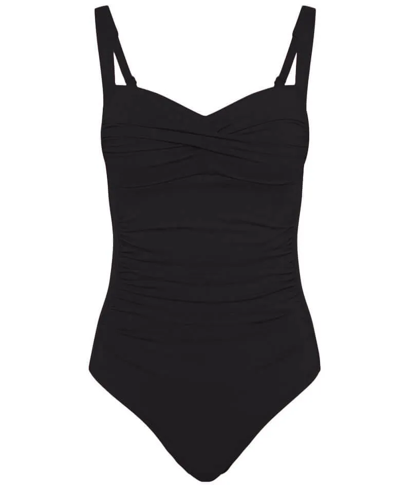 Sea Level Eco Essentials Twist Front A-DD Cup One Piece Swimsuit - Black