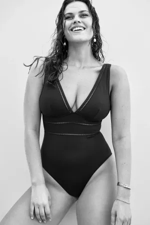 Sea Level Essentials Spliced One Piece Black