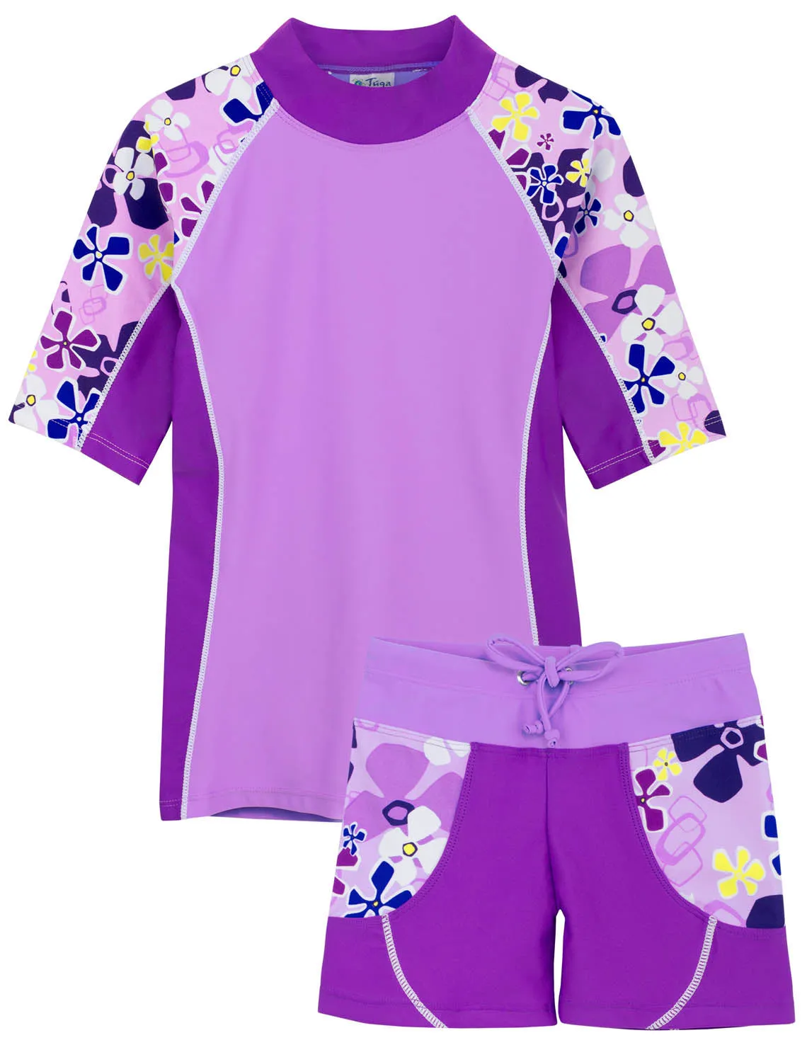 Seaside Rash Guard & Swim Short - Verbena