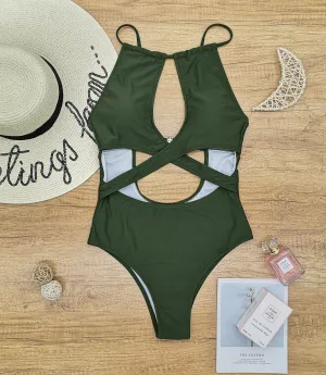 Sexy One-Piece Halter Swimsuit( 2 colors)