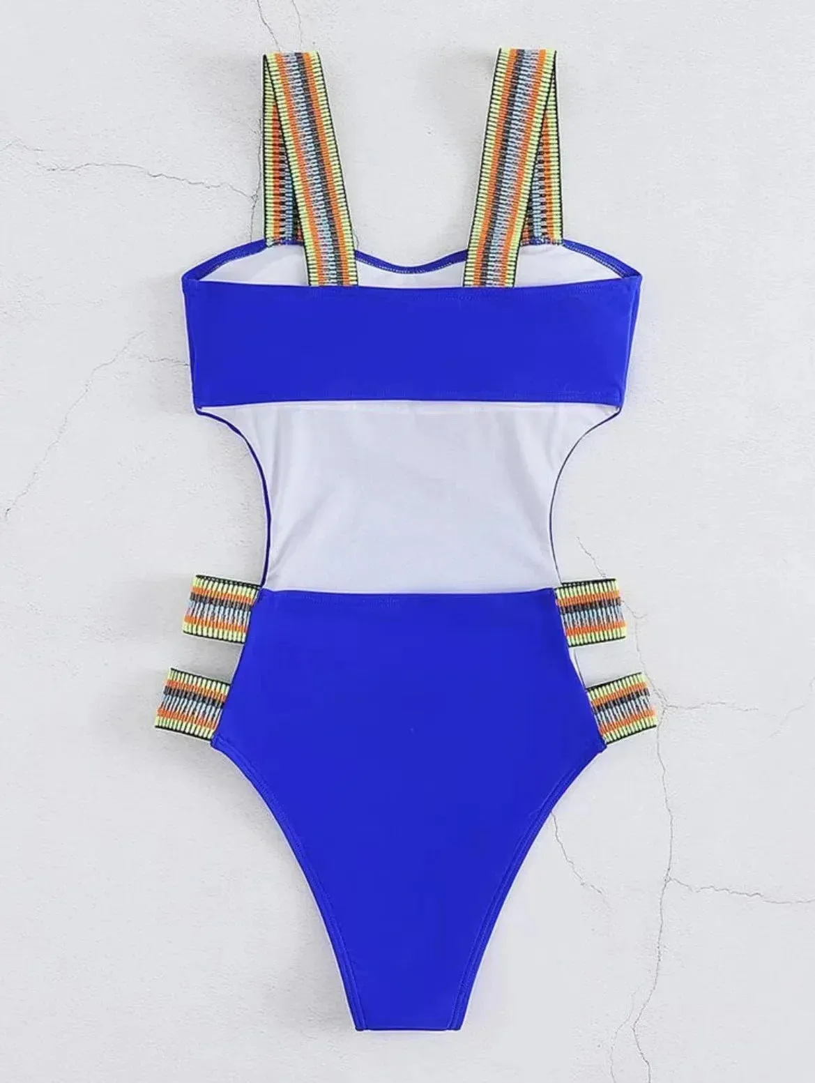 Sexy One Piece Swimsuit Women's Colorful Elastic Band Bathing Suit With Built In Bra Pads Shapewear Swimwear