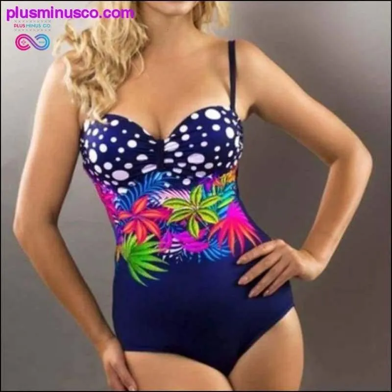 Sexy Striped Floral One Piece Large Swimsuits
