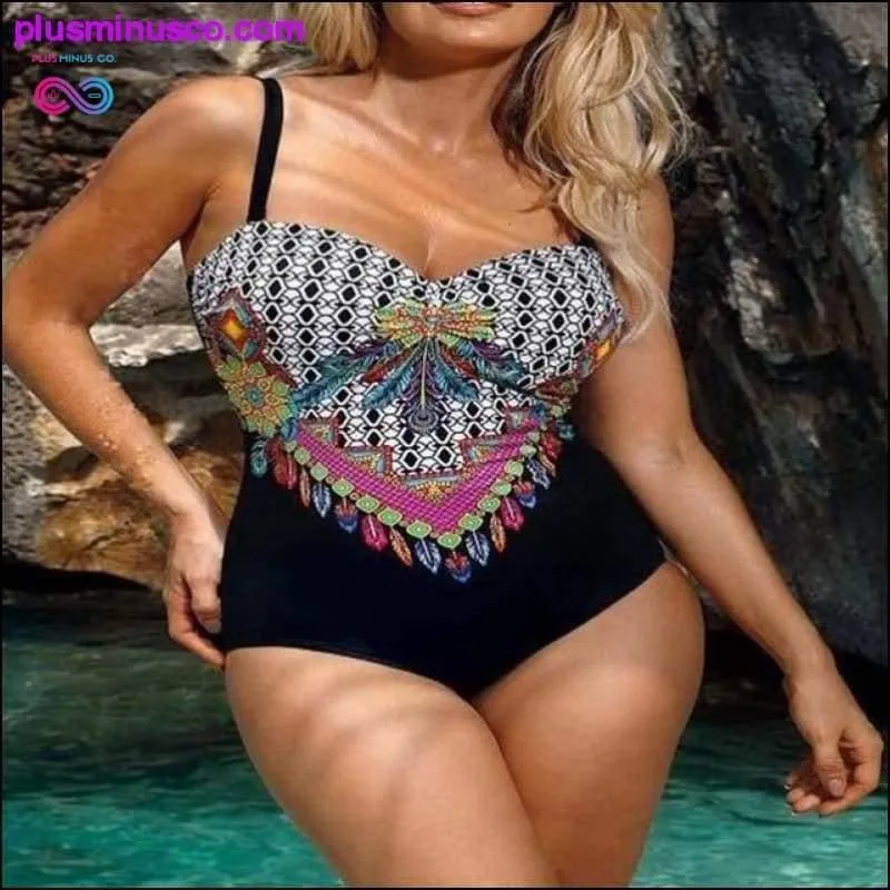 Sexy Striped Floral One Piece Large Swimsuits