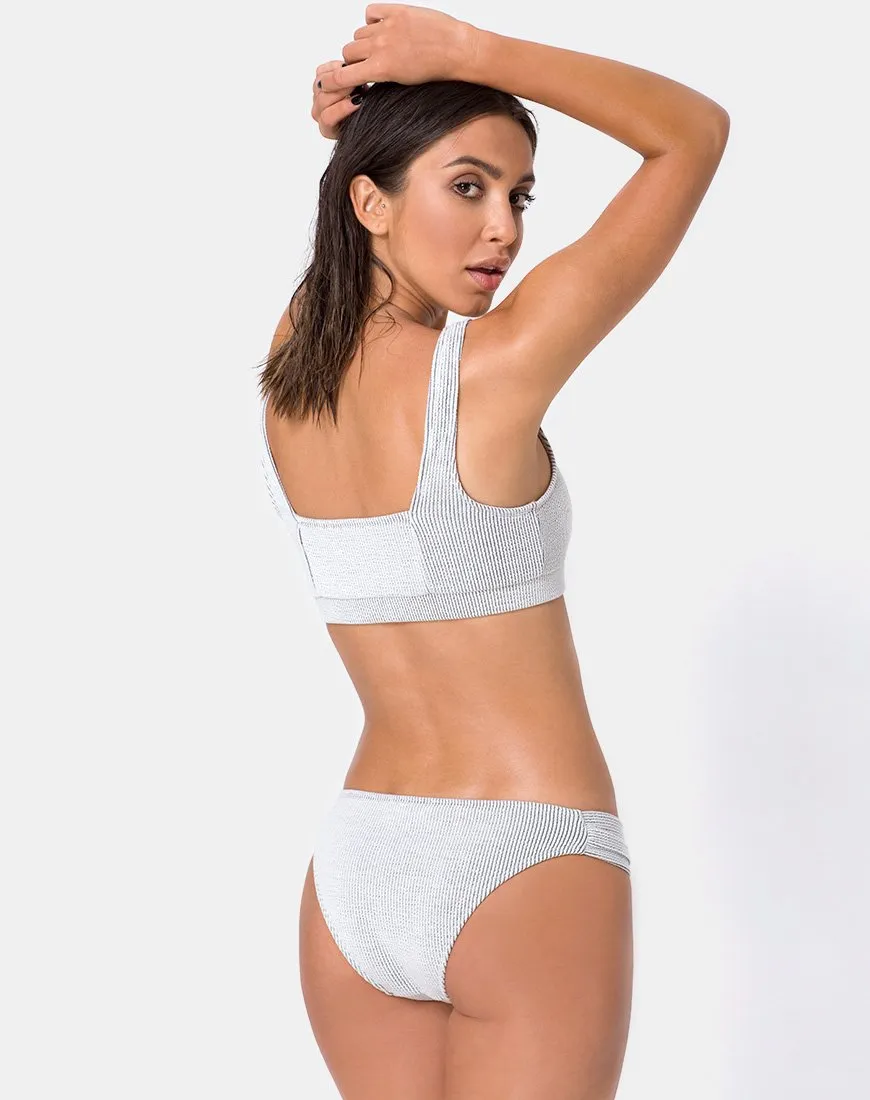 Shani Bikini Top in Crinkle Rib White