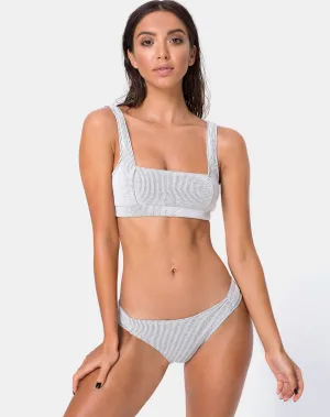 Shani Bikini Top in Crinkle Rib White