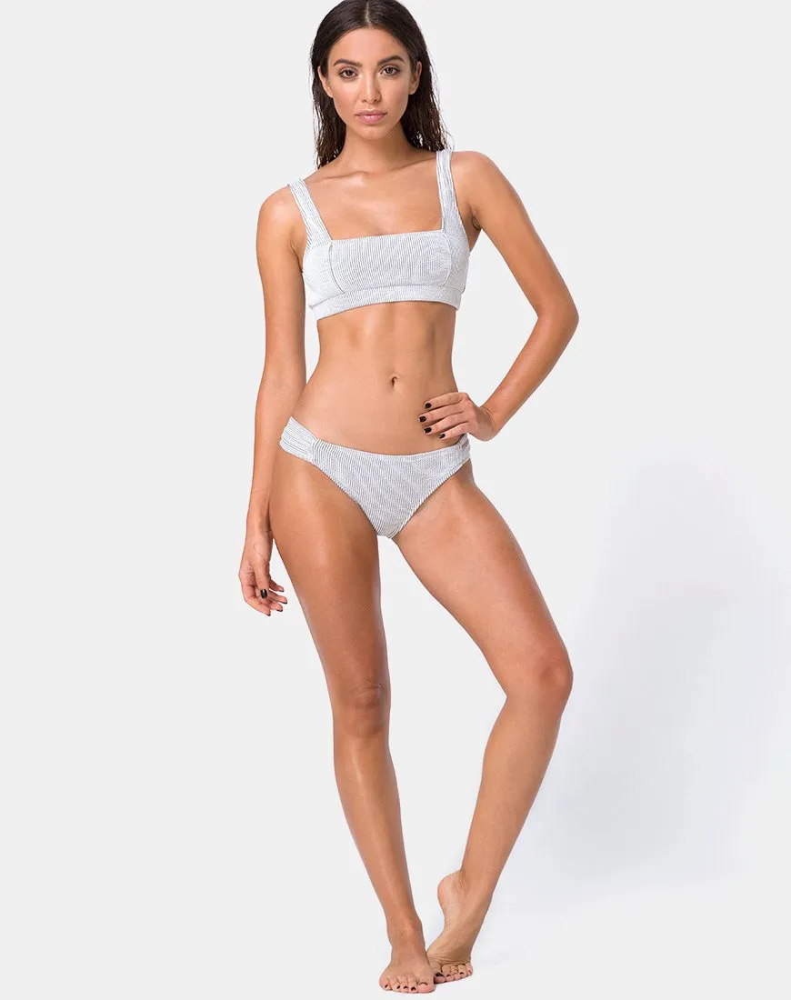 Shani Bikini Top in Crinkle Rib White