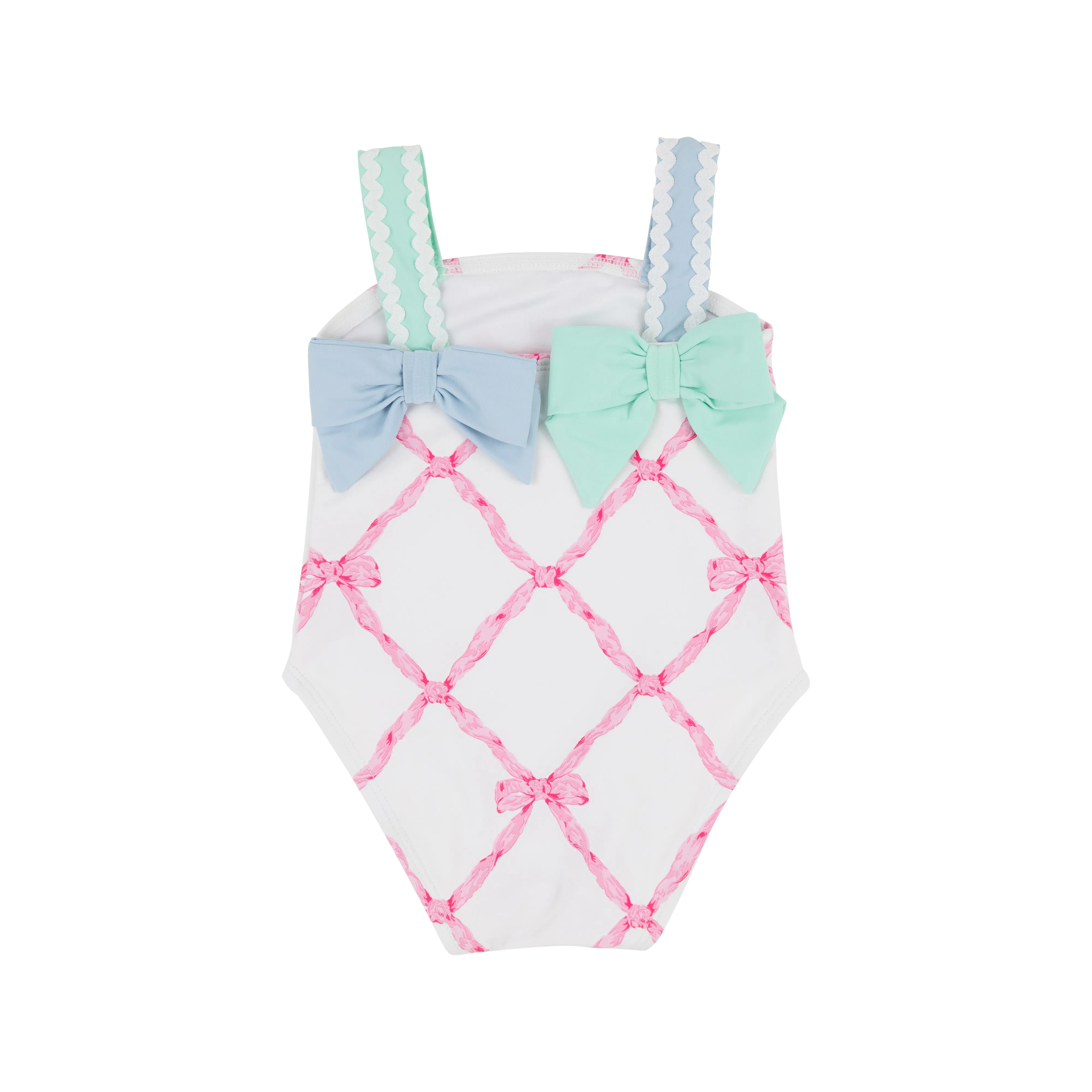 Shannon Bow Bathing Suit - Belle Meade Bow with Buckhead Blue & Sea Island Seafoam