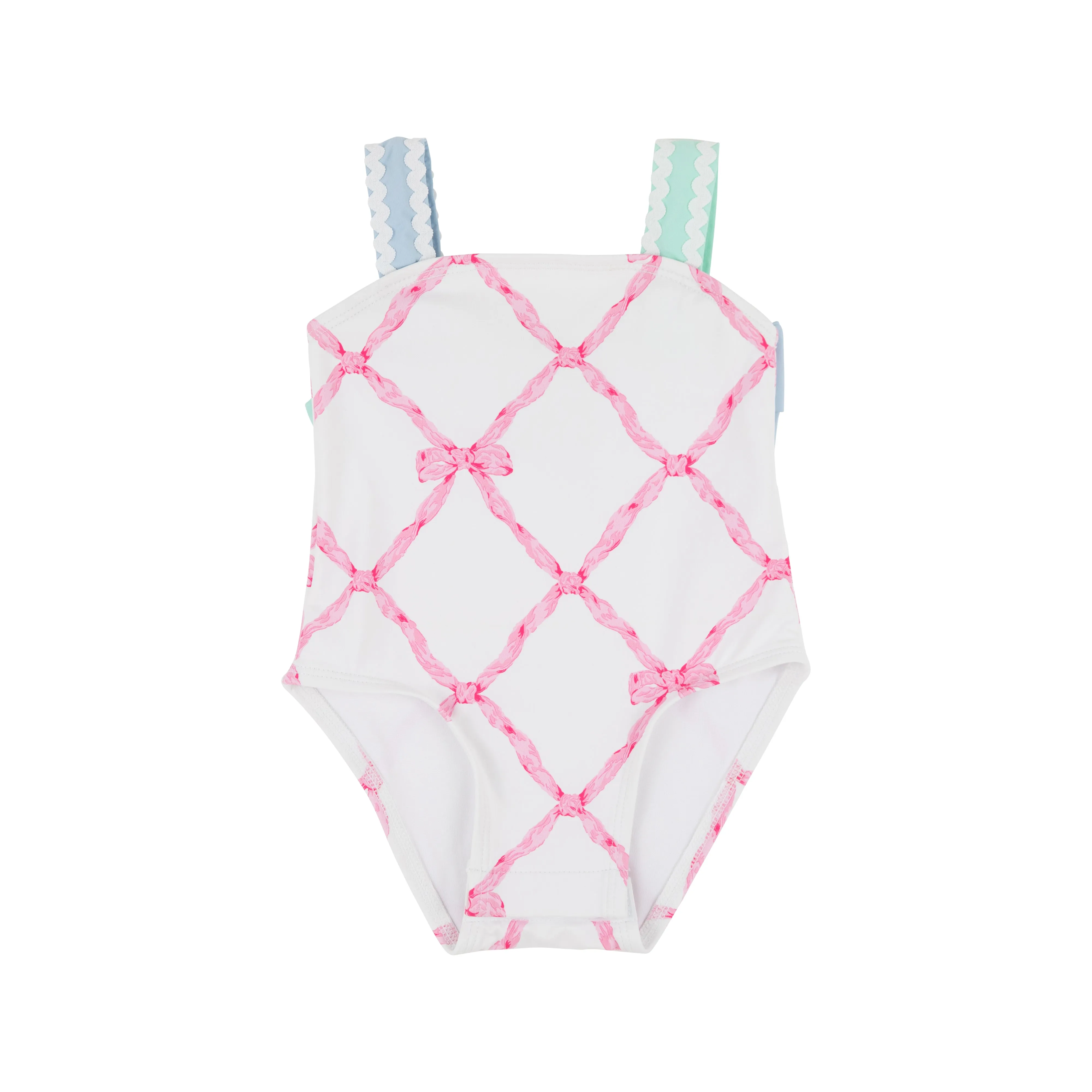 Shannon Bow Bathing Suit - Belle Meade Bow with Buckhead Blue & Sea Island Seafoam