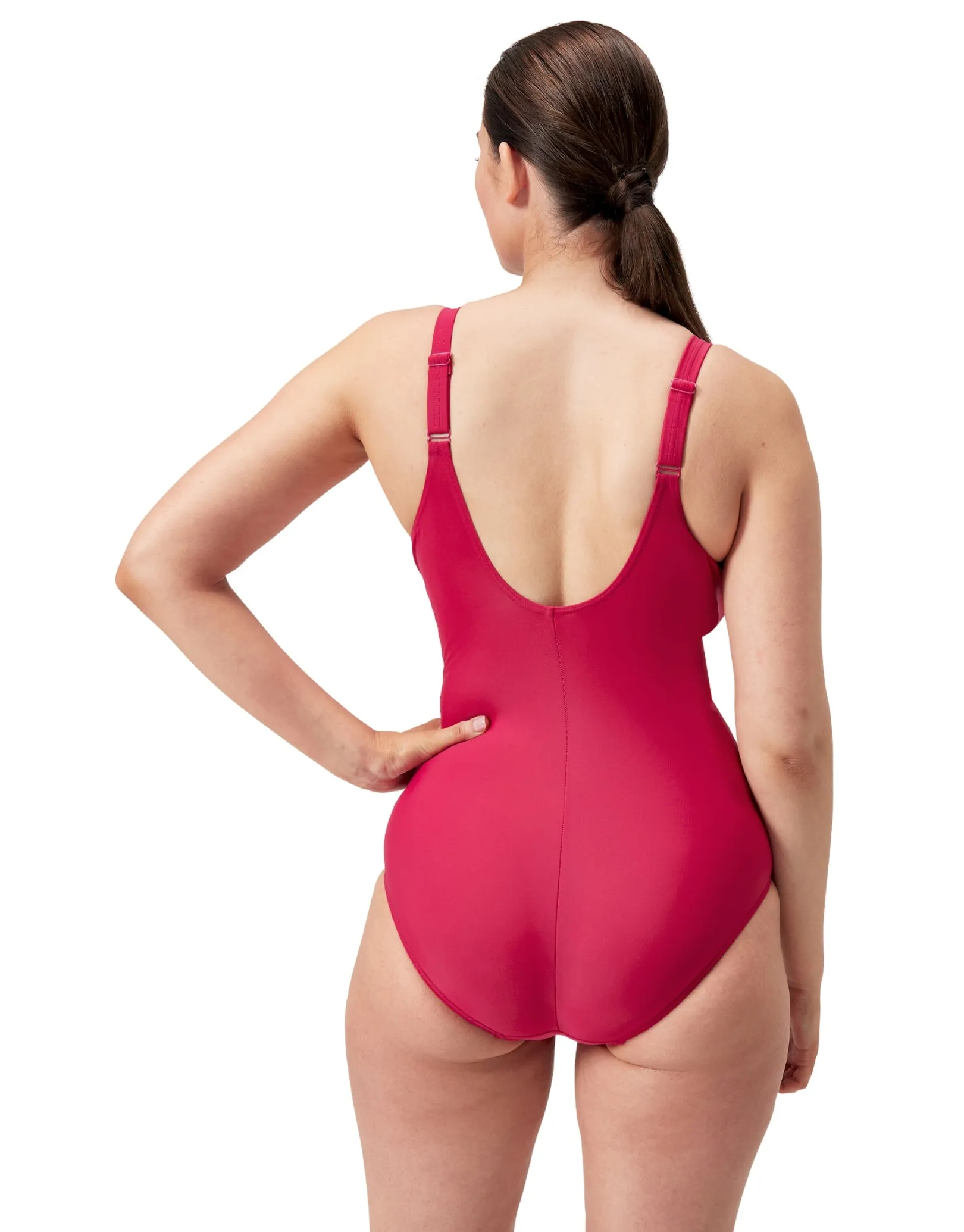 Shaping Cross Knot Swimsuit - Magenta
