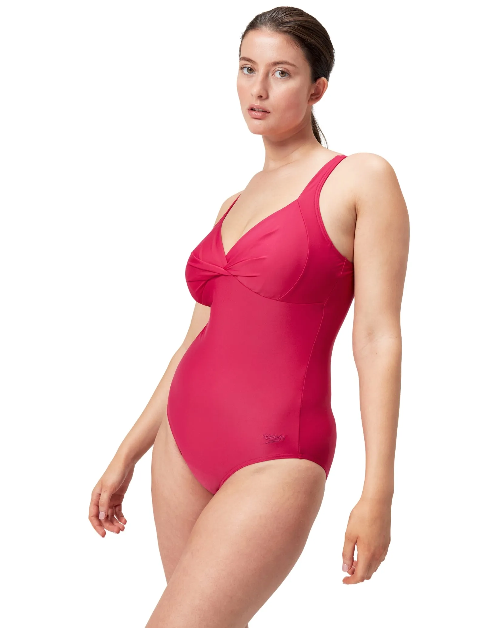 Shaping Cross Knot Swimsuit - Magenta