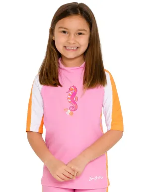 Short Sleeve Rash Guard - Pink Bloom