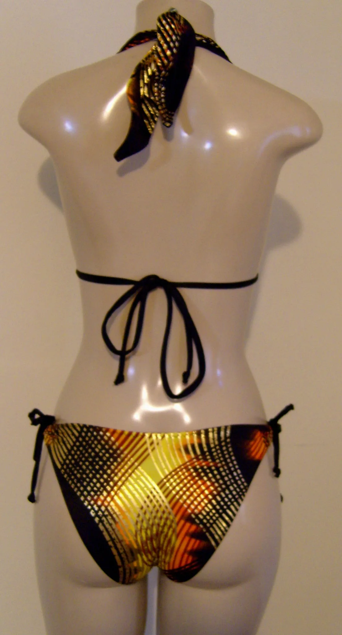 Sliding Halter Bikini Top and Keyhole Swimwear Bottom