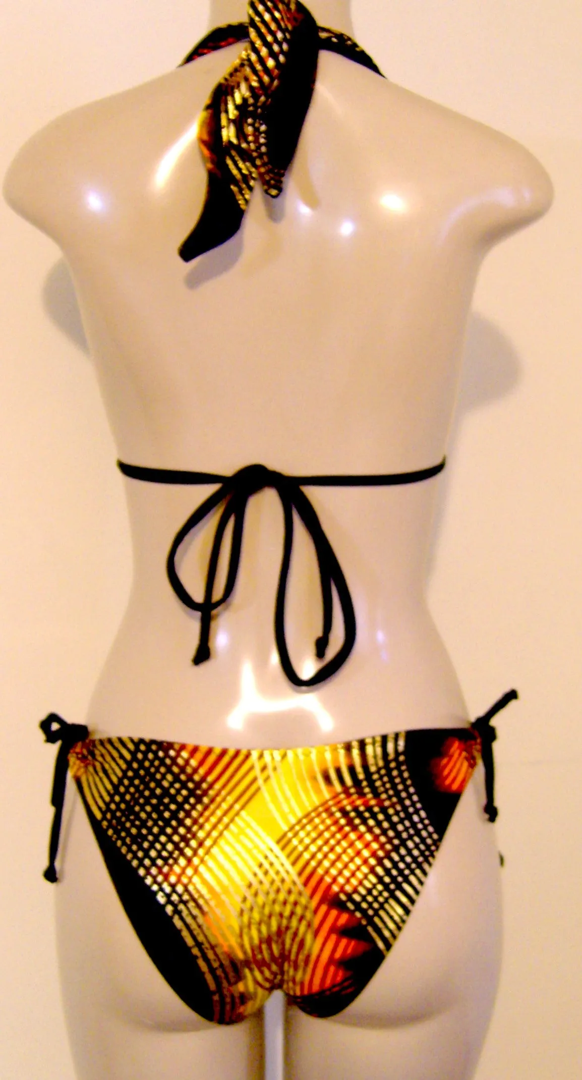 Sliding Halter Bikini Top and Keyhole Swimwear Bottom