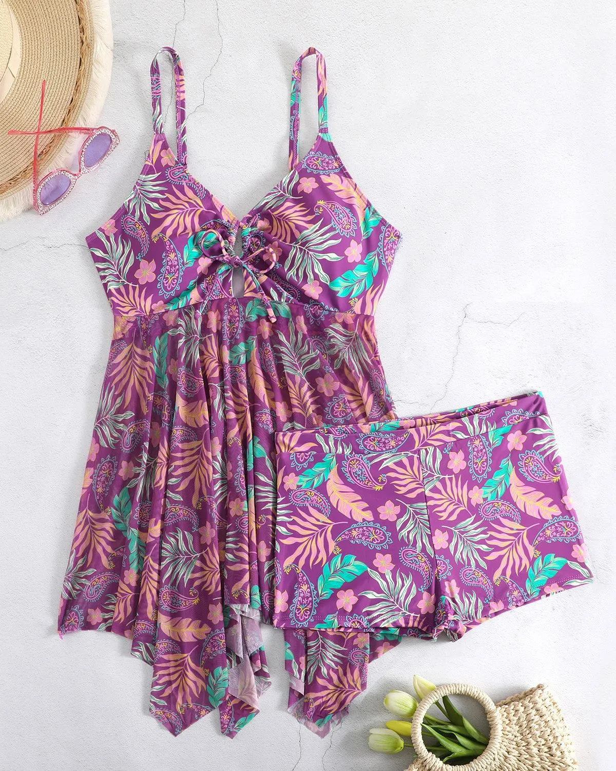 SLIM® Plus Size Tankinis Set Swimdress