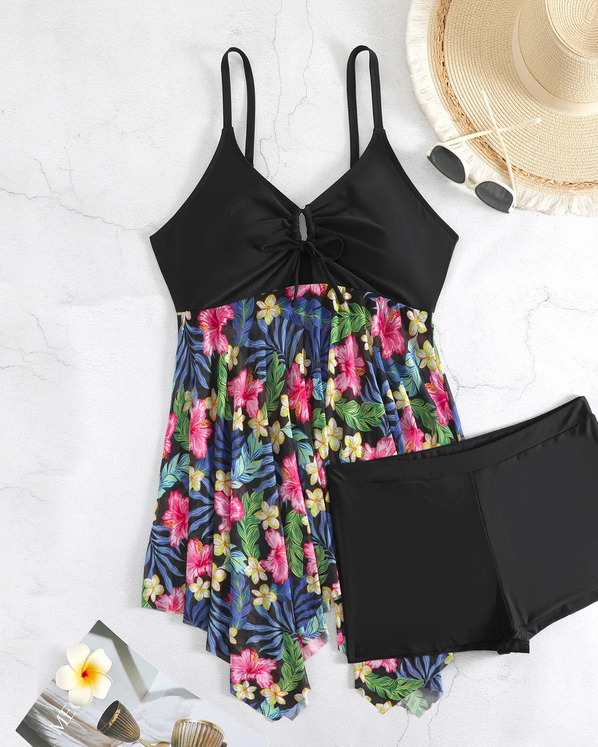 SLIM® Plus Size Tankinis Set Swimdress