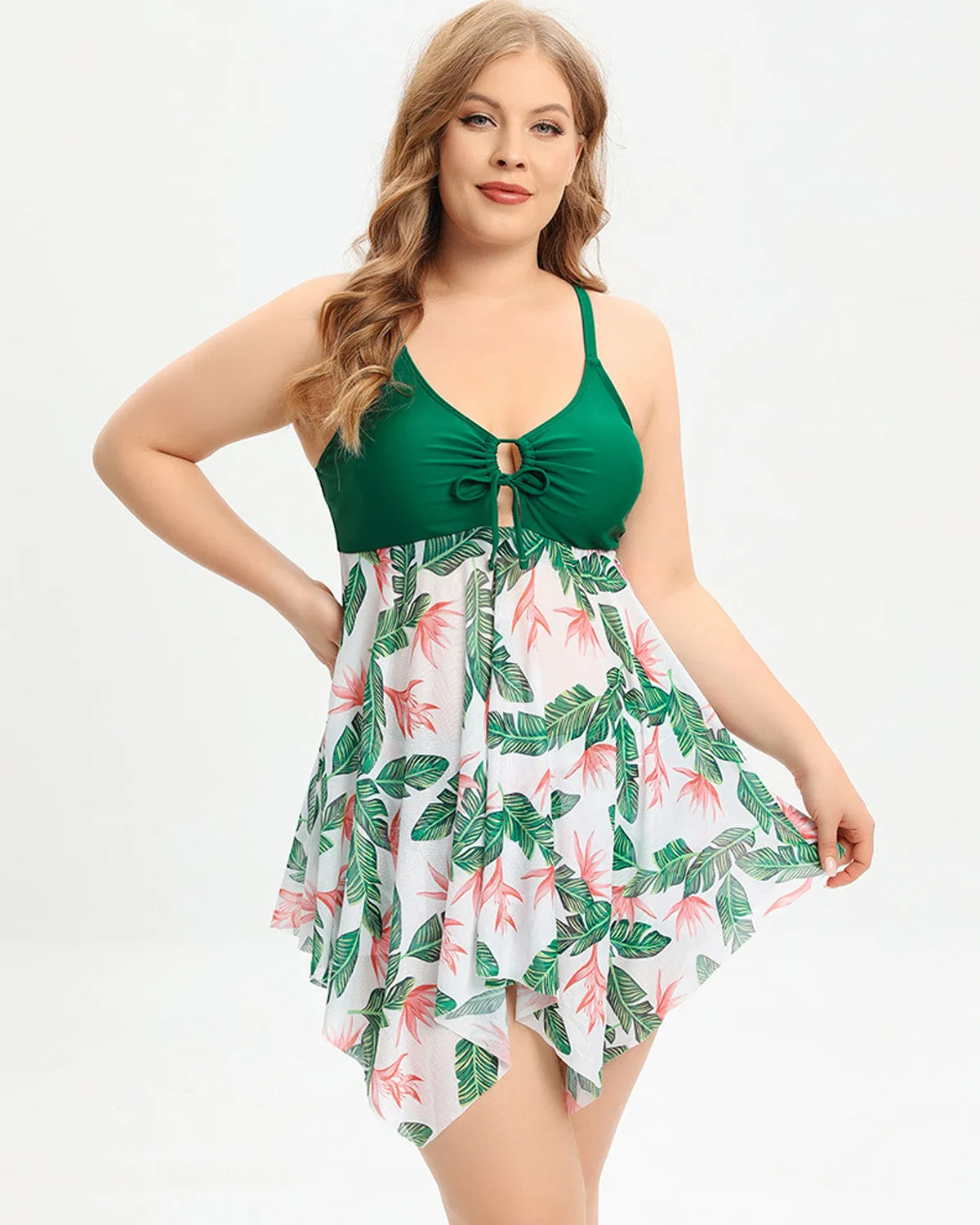 SLIM® Plus Size Tankinis Set Swimdress