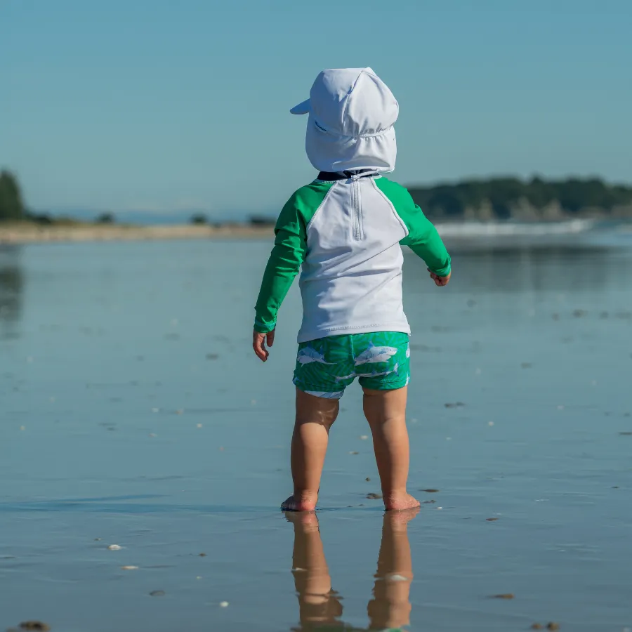 Snapper Rock Reef Shark Long Sleeve Baby Set B52019 - Green