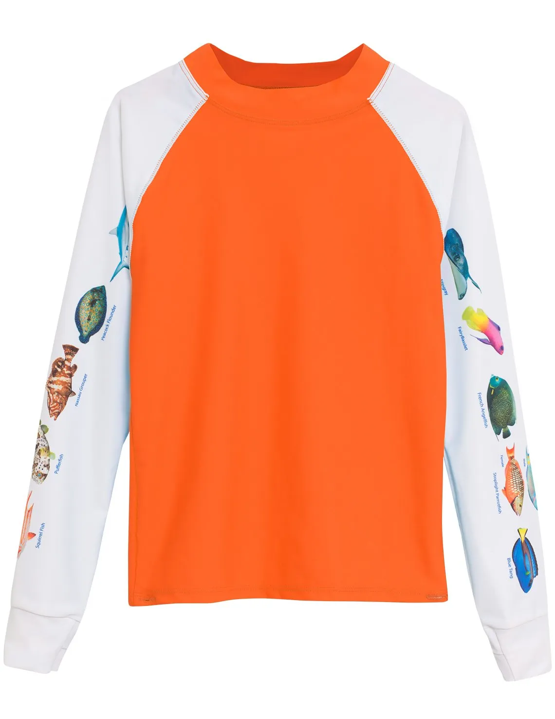 Snorkel Caribbean Fish ID Rash Guard - Orange
