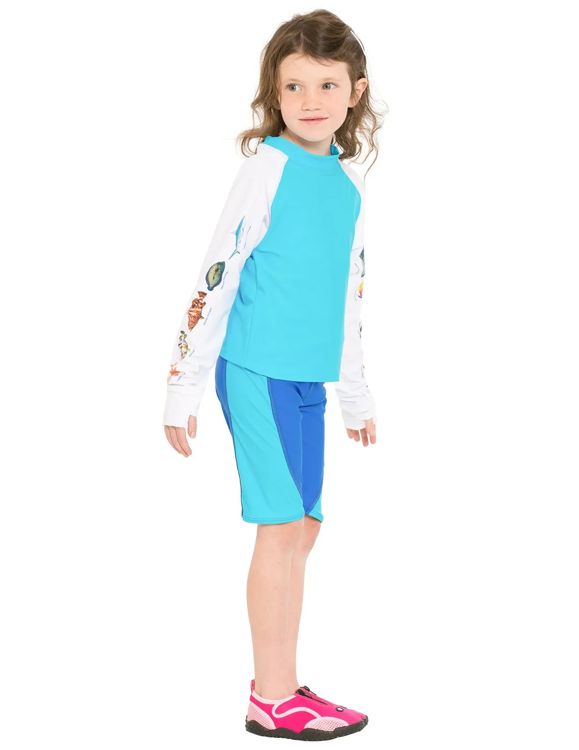 Snorkel Caribbean Fish ID Rash Guard - Orange
