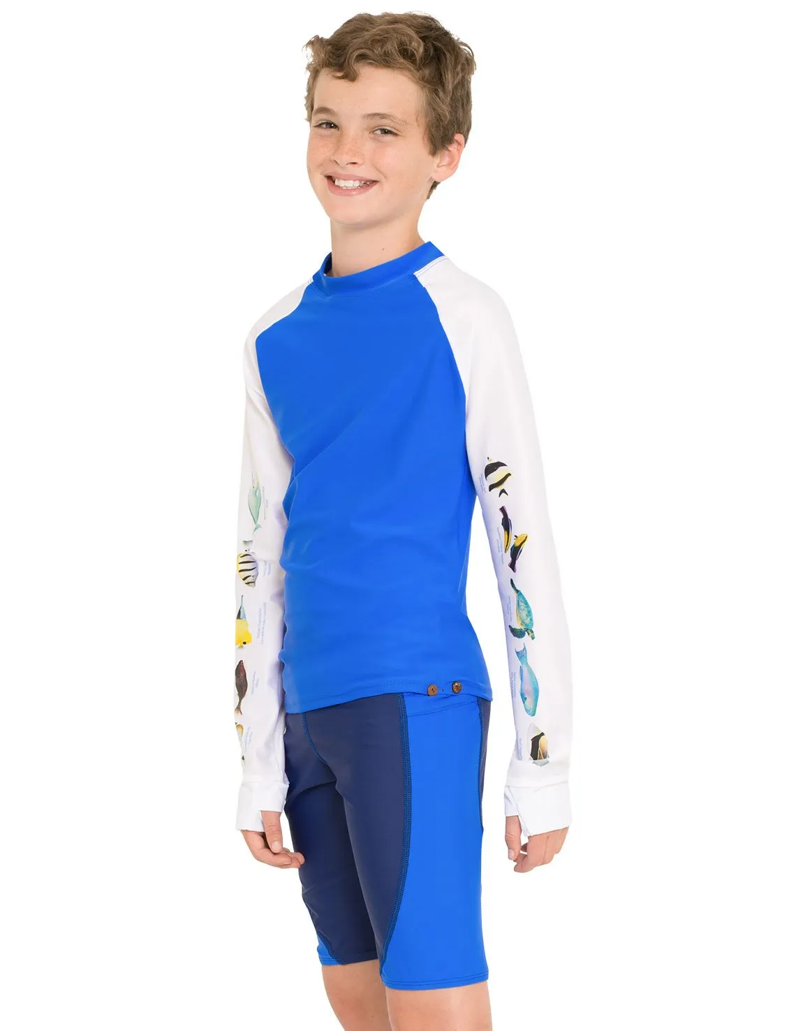 Snorkel Hawaii Fish ID Rash Guard - Neon Green