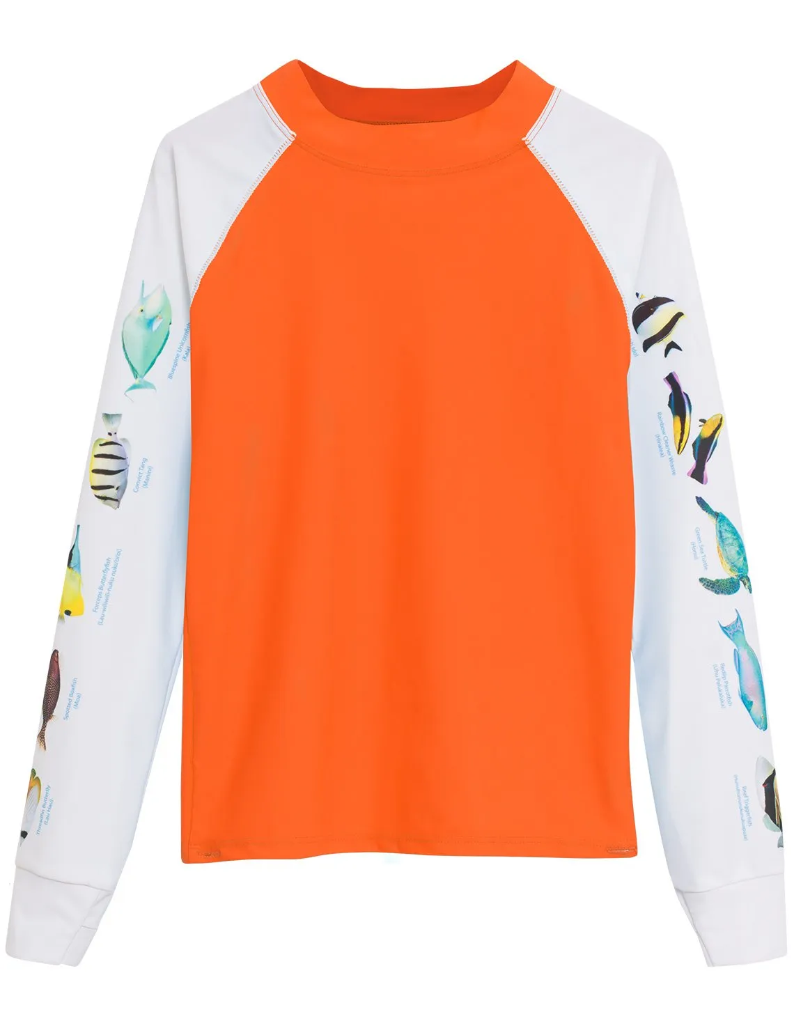 Snorkel Hawaii Fish ID Rash Guard - Orange