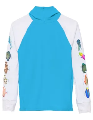 Snorkel Hoodie Rash Guard - Caribbean Fish ID - Hawaii