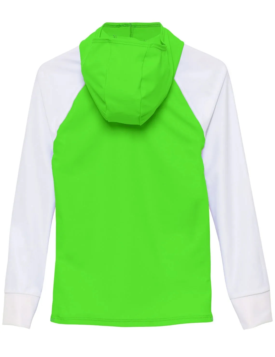 Snorkel Hoodie Rash Guard - Caribbean Fish ID - Neon Green