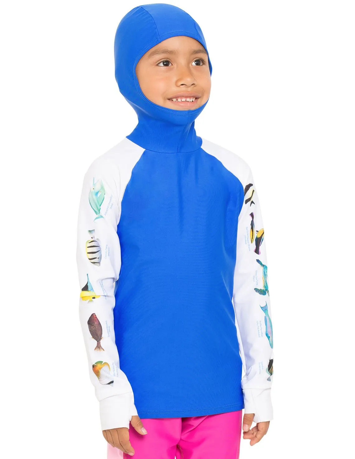 Snorkel Hoodie Rash Guard - Caribbean Fish ID - Orange