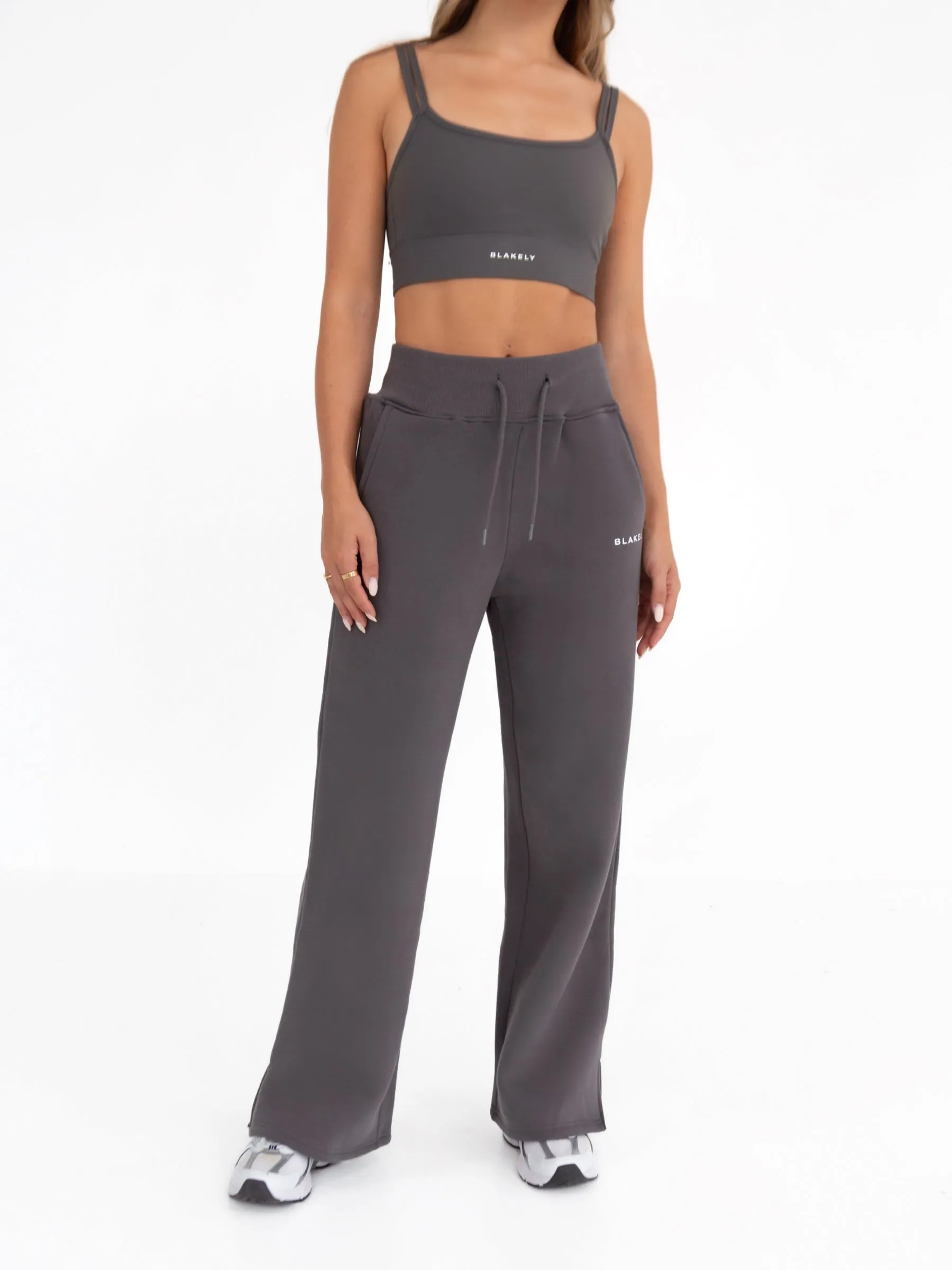 Soho Wide Leg Sweatpants - Charcoal