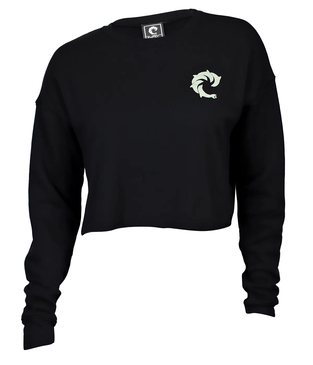 Solid Ladies Crop Crew Sweatshirt