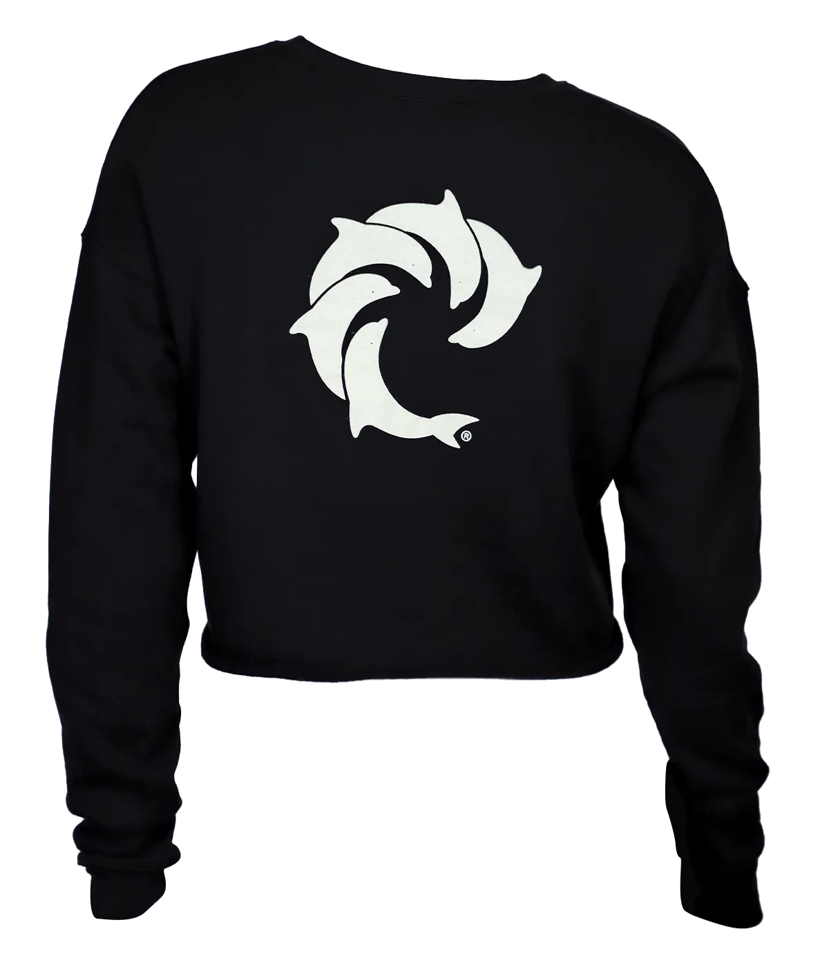 Solid Ladies Crop Crew Sweatshirt