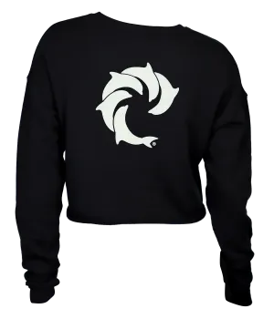 Solid Ladies Crop Crew Sweatshirt
