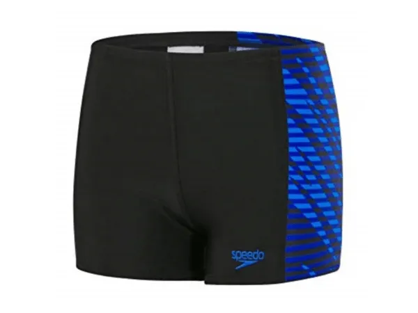Speedo Allover Panel Boys Aquashort (Black/Blue)