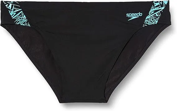 Speedo Boom Splice Mens Swim Brief - Black