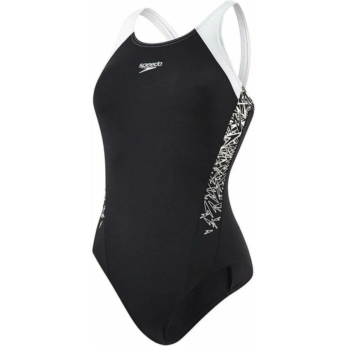 Speedo Boom Splice Muscleback Womens Swimsuit - Black