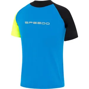 SPEEDO BOYS LOGO SS SUNTOP BLUE YELLOW