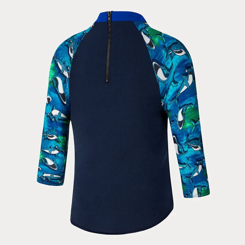 Speedo Boys Long Sleeve Shark Bait Rashie